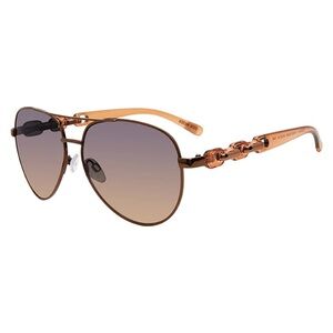 🆕 STEVE MADDEN Susana Sunglasses in Shiny Almond Gold Milky Dark Tan
